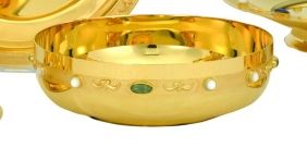 Gold Bowl Paten With Stones